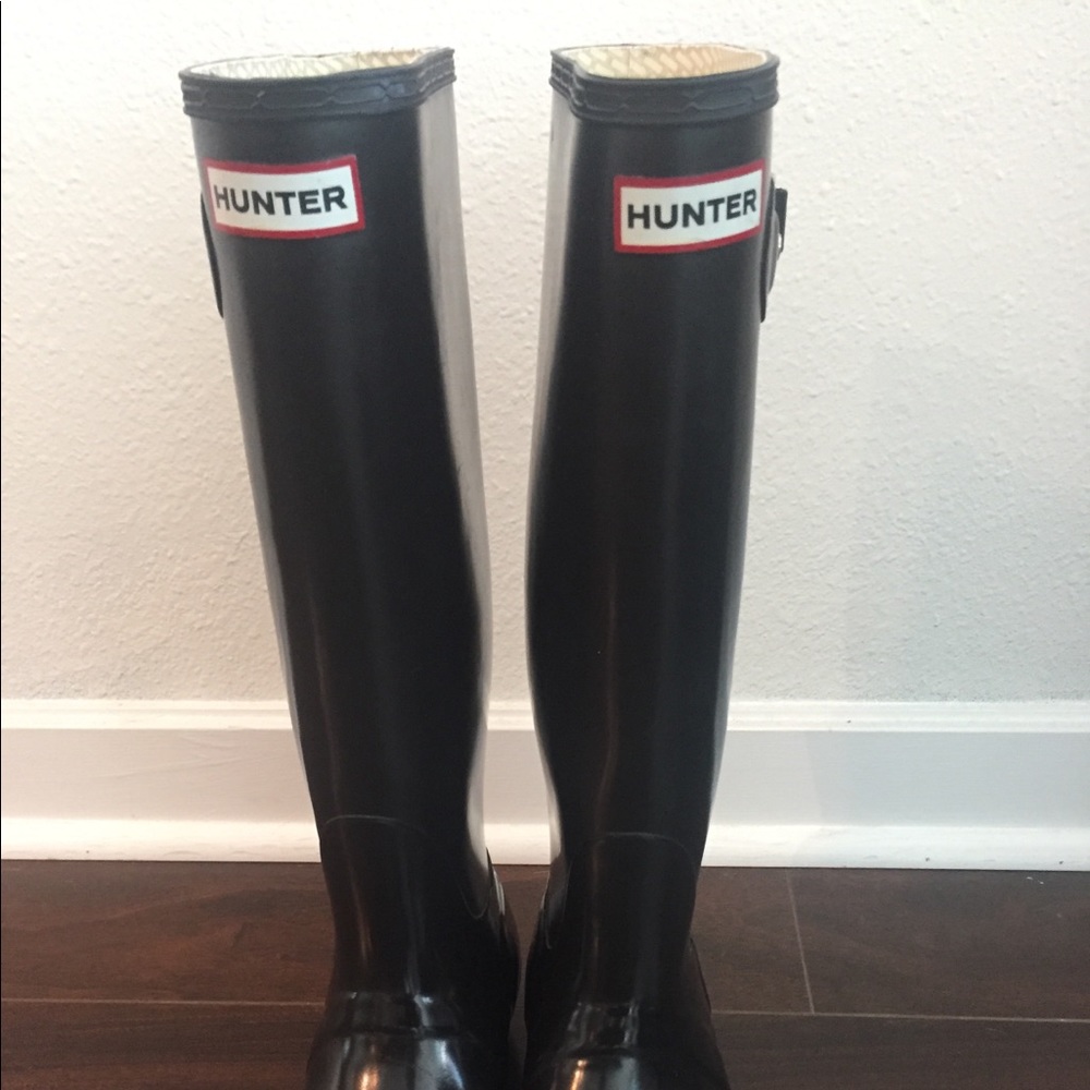 BLACK HUNTER RAIN BOOTS TALL